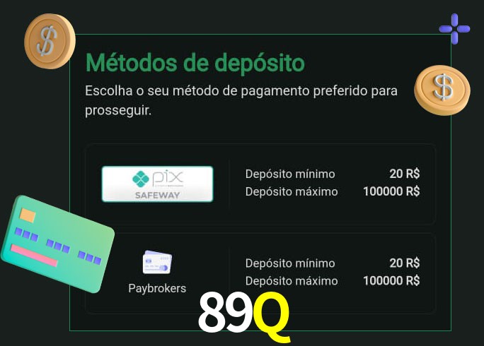 O cassino 89Q oferece uma grande variedade de métodos de pagamento